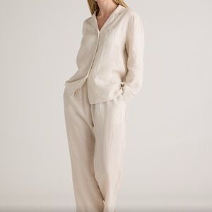 Quince Women's cream linen pajama set